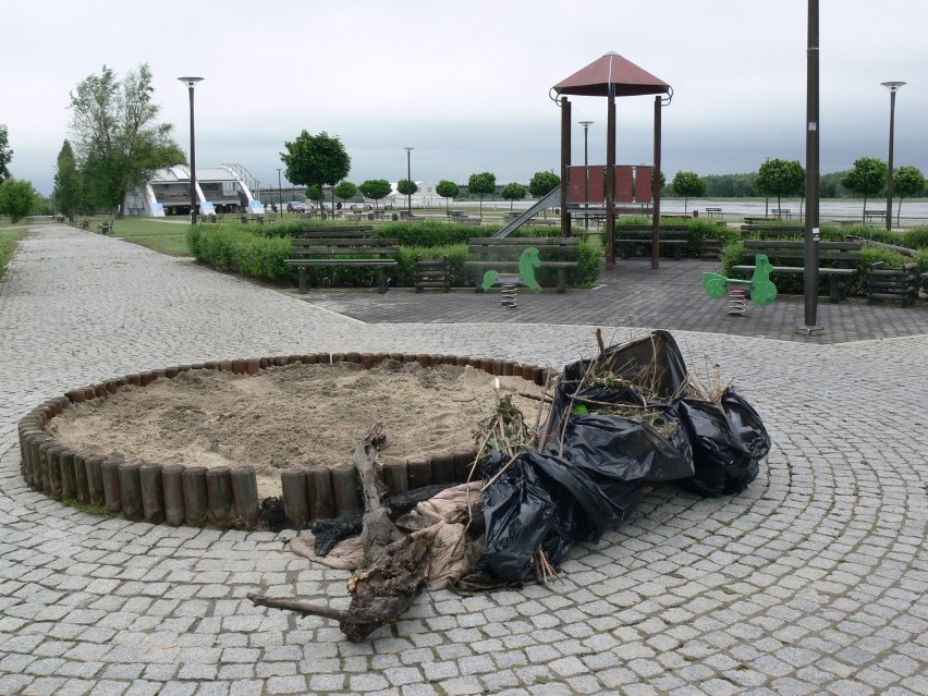 W Sandomierzu trwa sprzątnie terenów nadwiślańskich....