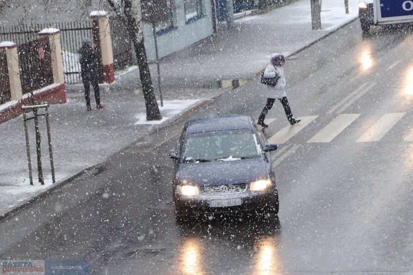 Zima na ulicach we Włocławku, 12 stycznia 2021 r.