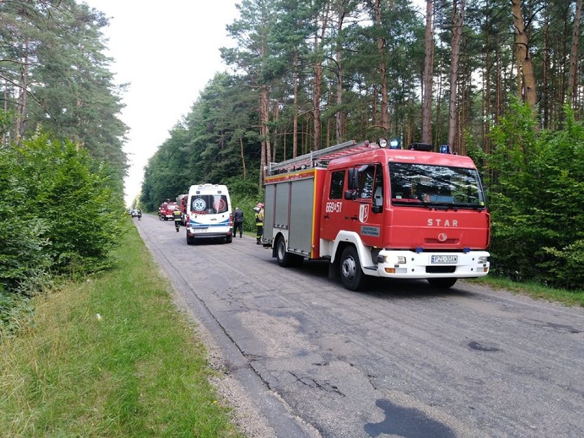 Samochód osobowy dachował w lesie na trasie Kujan - Rudna