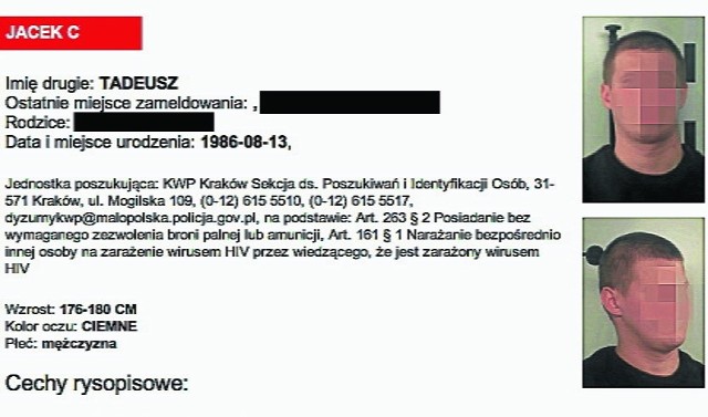 Na policyjnej stronie znalazło się mnóstwo informacji o Jacku K.