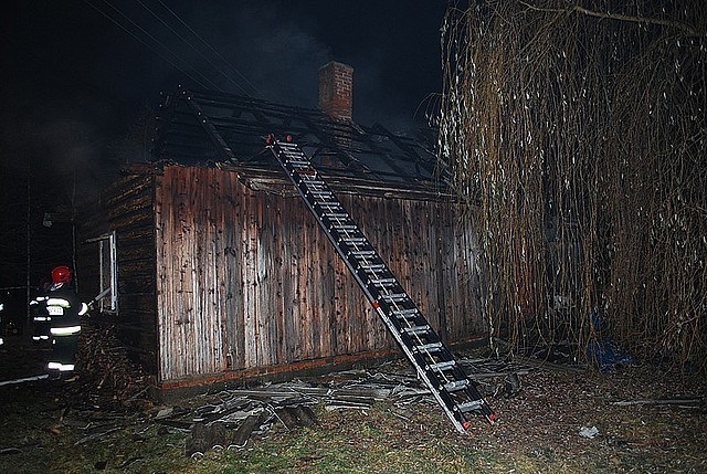 Miejsce pożaru w Kleciach