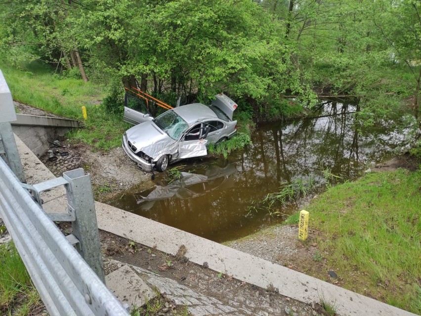 Gmina Wągrowiec. Wypadek. Samochód wypadł z drogi! 