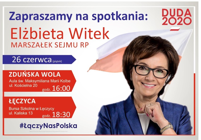 Wybory 2020. Marszałek Elżbieta Witek na spotkaniu w Zduńskiej Woli