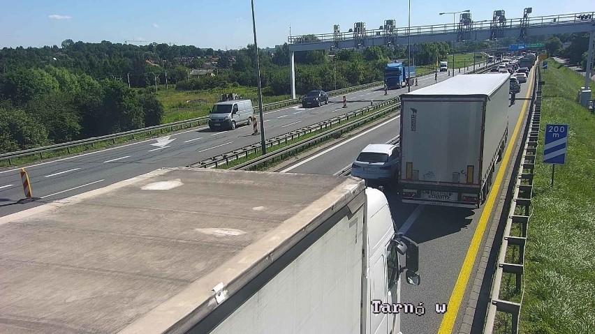 Wypadek na A4 spowodował dziś duży korek na obwodnicy...