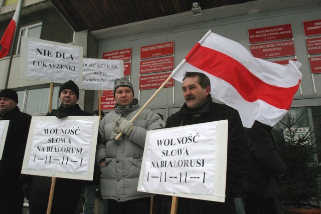 "Wolność słowa na Białorusi", protest w Legnicy.