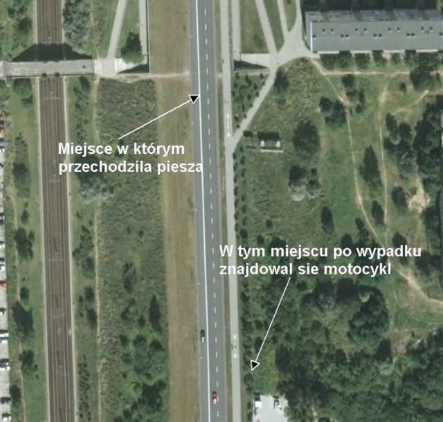 Miejsce wypadku. Ulica prosta i bezkolizyjna. Piesi mają do swojej dyspozycji przejście podziemne. Fot. Google Earth