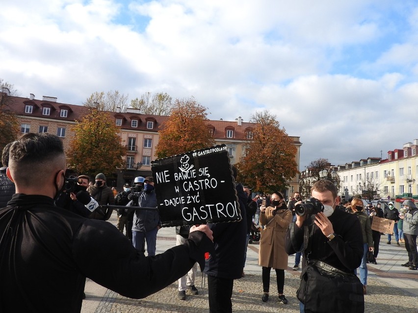 Protest przedsiębiorców branży gastronomicznej Białystok