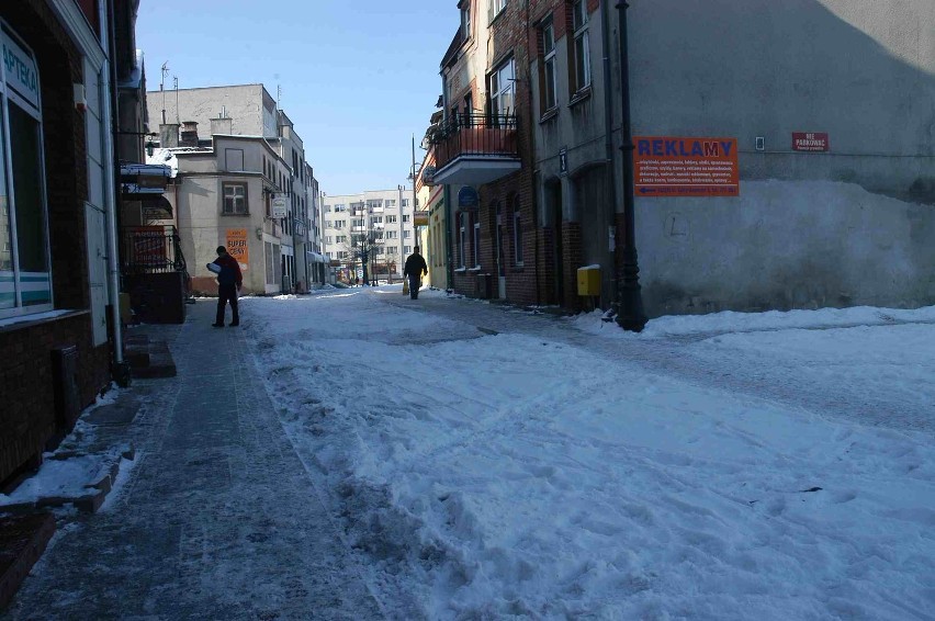 Sztum w budowie. Plac Wolności pod śniegiem