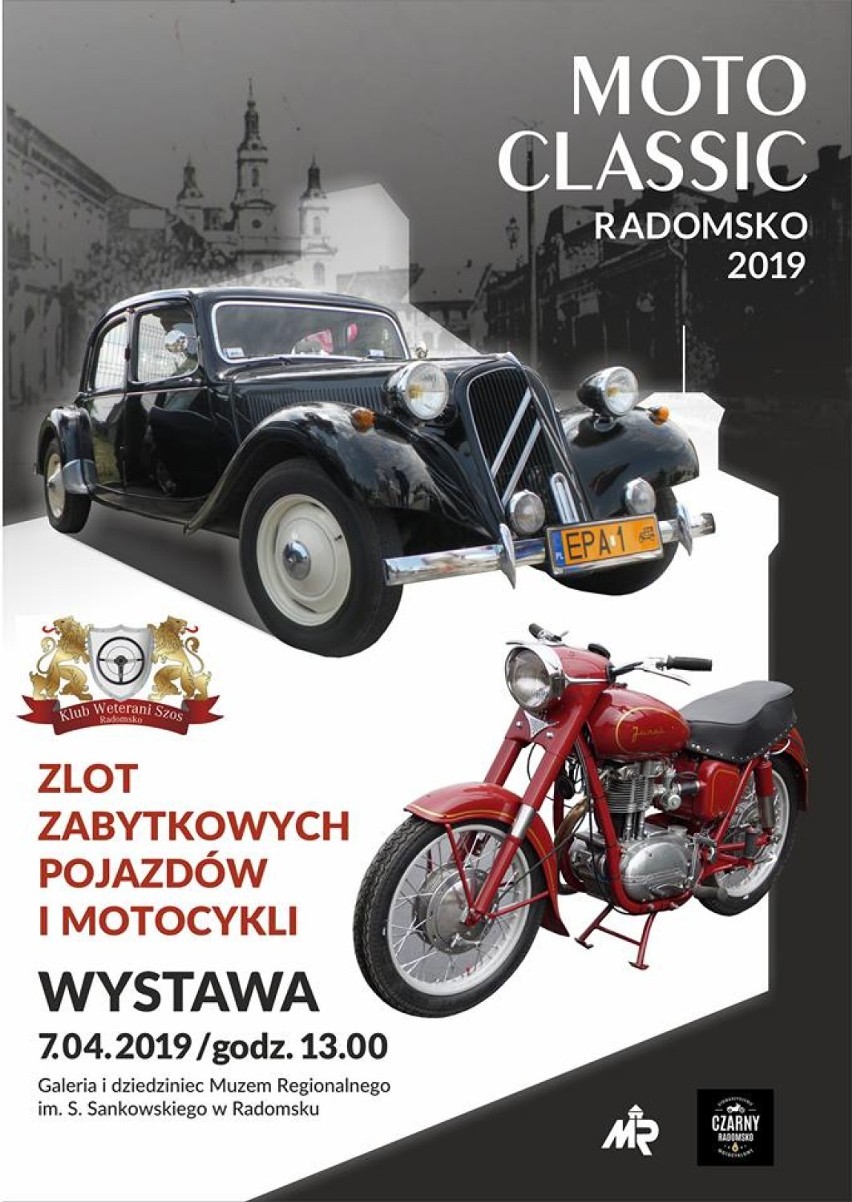Moto Classic Radomsko 2019. Motoryzacyjne rozpoczęcie sezonu w... Muzeum  Regionalnym w Radomsku 