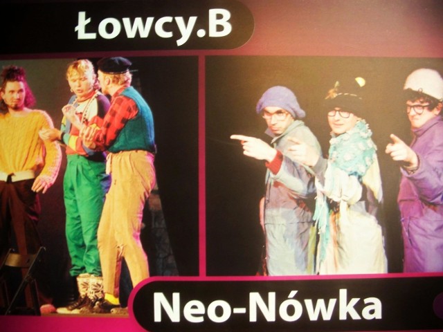 Plakat reklamujący spotkanie kabaretów Neo-nówka i Łowcy.B