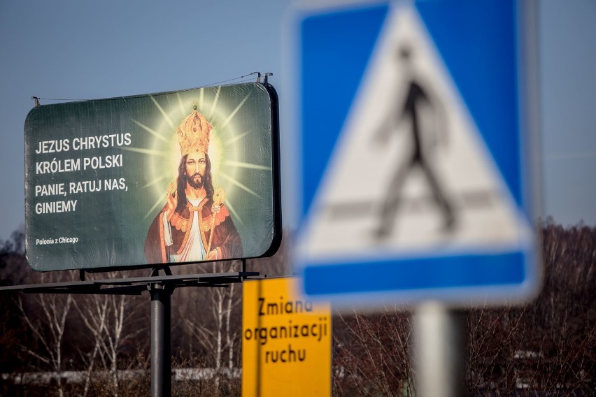 Billboard z Jezusem Chrystusem w Wałbrzychu [ZDJĘCIA 25.11.2020] 