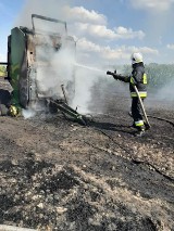 Powiat bełchatowski: Zapaliła się maszyna rolnicza