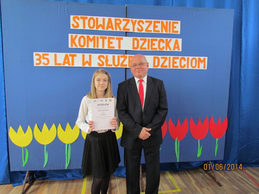 Wiktoria Kędzierska z SP w Gaszynie zajęła II miejsce w Wojewódzkim Konkursie Wierszy Autorskich