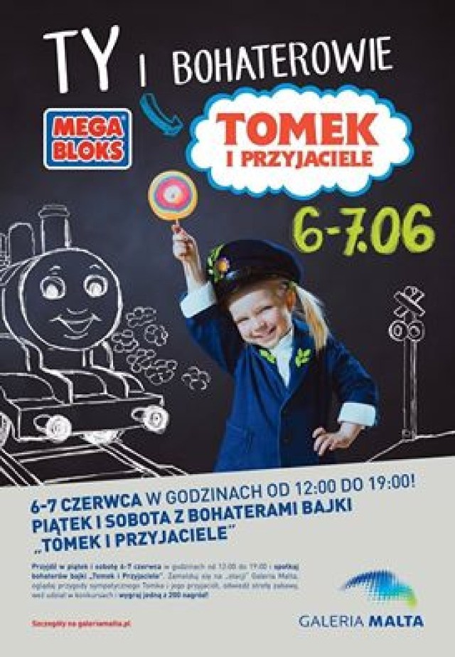 Tomek i przyjaciele

Sobota, 7 czerwca, godz. 12:00-19:00
Galeria Malta, ul. Maltańska 1



Para buch koła w ruch! Wyruszamy w podróż z Tomkiem i jego przyjaciółmi!
W rozkładzie jazdy mnóstwo atrakcji i nagród do wygrania!

Rozkład jazdy:
-&nbsp;Stacja Kinowa – gdzie będzie można obejrzeć przygody Tomka i jego przyjaciół na mięciutkich pufach
-&nbsp;Stacja Malowania Buziek – gdzie dzieci będą mogły przeobrazić się w swoje ulubione postacie z „Tomka i Przyjaciół”!
-&nbsp;Stacja Mega Block – na najmłodszych będą czekały klocki niezbędne do zbudowania wyspy Sodor z torami i zajezdniami :) 
-&nbsp;Stacja Plastyczna
-&nbsp;Stacja Zdjęciowa – tam na dużych i małych będzie czekała prawdziwa drezyna, na której ochotnicy będą mogli zrobić sobie zdjęcie,
-&nbsp;Stacja konkursy – przez weekend odbywać się będą liczne konkursy, gdzie do wygrania będzie; 200 zestawów klocków MegaBloks, DVD z bajkami „ Tomek i Przyjaciele” oraz mnóstwo gadzetów z bajki!
-&nbsp;Zajezdnia – miejsce, gdzie będzie można samemu zaprojektować i zbudować lokomotywę.



Weekend z dzieckiem w Poznaniu: Co robić 7 i 8 czerwca?