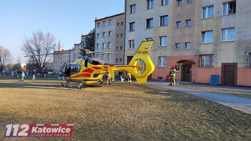 Śmigłowiec LPR lądował przy ulicy Podmiejskiej w Chorzowie.