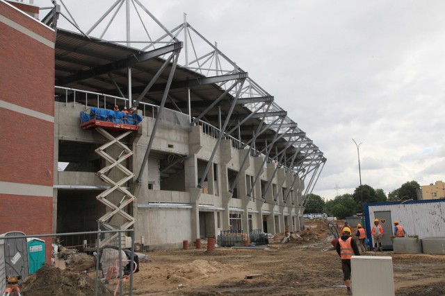 Budowa stadionu Widzewa Łódź, lipiec 2016