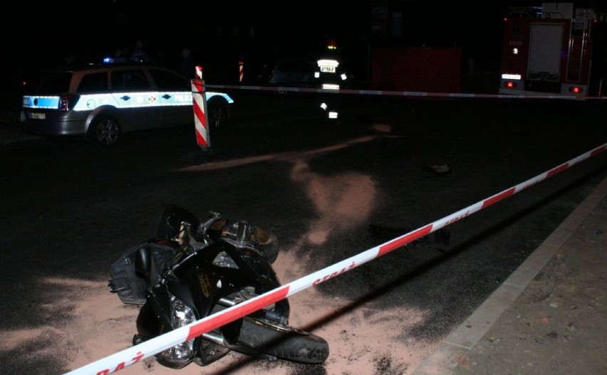 Wypadek motocyklisty w Bytomiu na ul. Strzelców Bytomskich