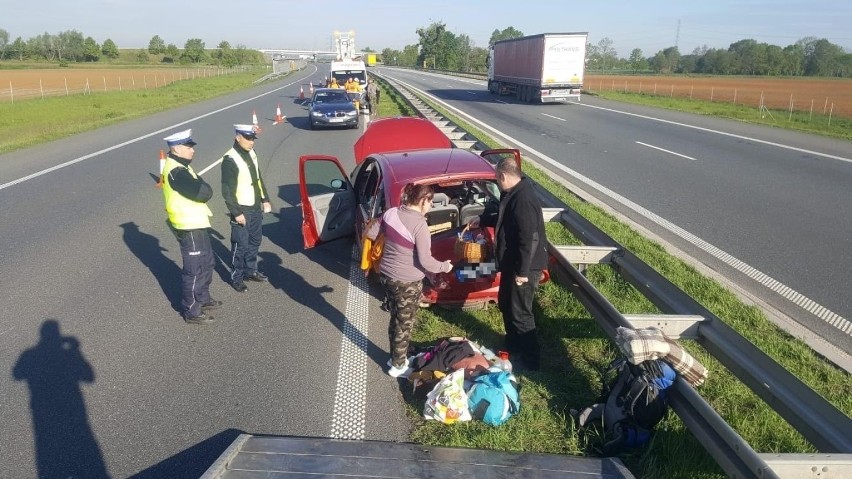 Zdarzenie miało miejsce na 214. kilometrze na jezdni w...