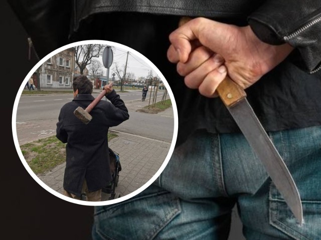 Mężczyzna zaatakował nożem strażnika miejskiego na ulicy Arentowicza we Włocławku.