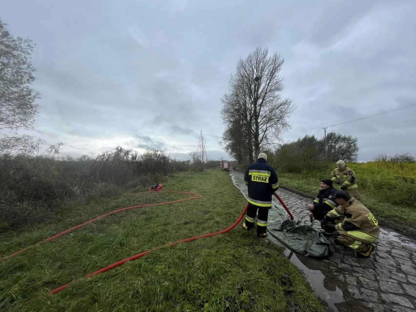 Strażacy na ćwiczeniach w Osłonce, na wodzie i na lądzie