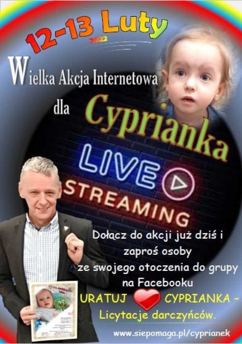 Cyprianek Malinowski potrzebuje pilnej pomocy! W weekend 12-13 lutego odbędzie się wielka akcja internetowa na rzecz chorego chłopczyka