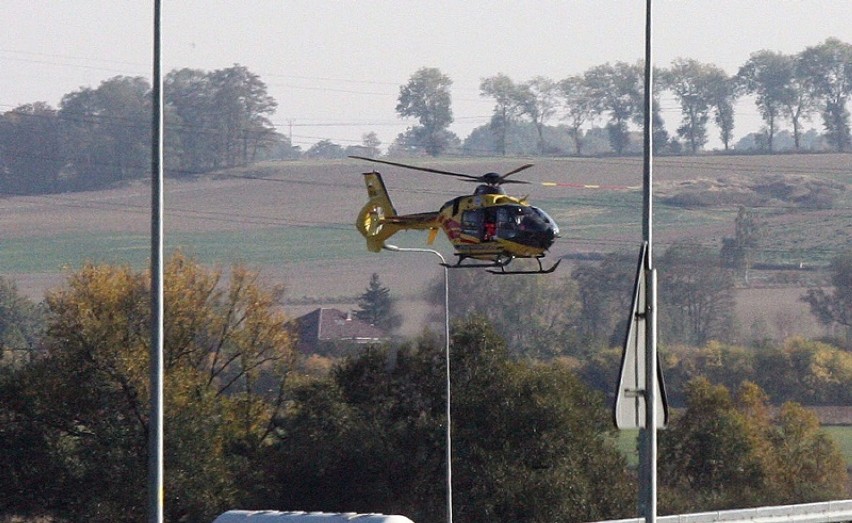 Wypadek na autostradzie A4, ranna kobieta zabrana śmigłowcem [ZDJĘCIA]