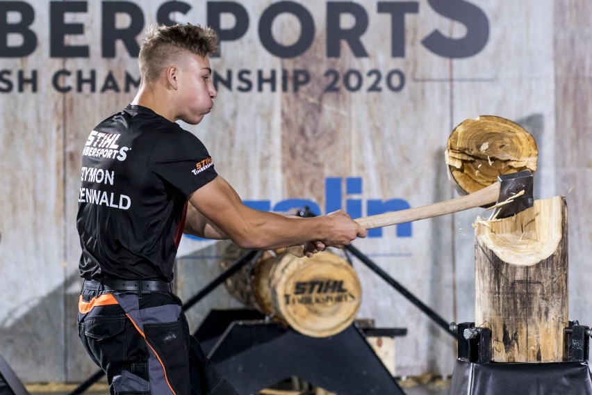 Szymon Groenwald na Polish Rookie Cup Stihl Timbersports...