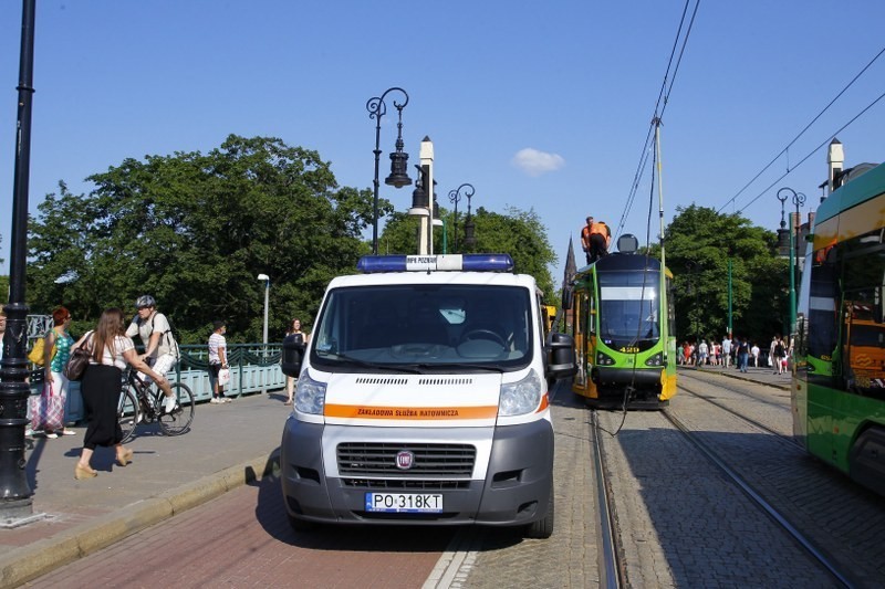 MPK Poznań: Awaria tramwaju na moście Teatralnym