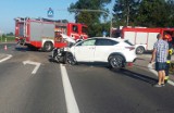 Wypadek na obwodnicy Elbląga. Auto wjechało w koparkę [ZDJĘCIA]