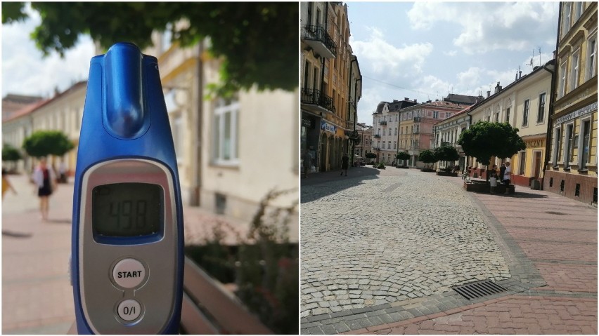 W centrum Tarnowa momentami nasz termometr wskazał prawie 50...