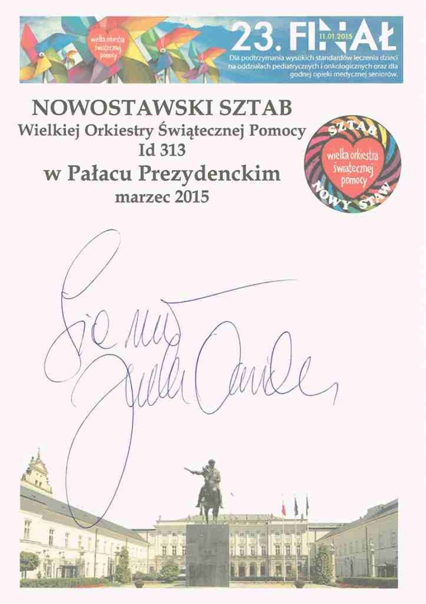 Nowostawianie u prezydenta Polski. Wolontariusze WOŚP odwiedzili Pałac Prezydencki