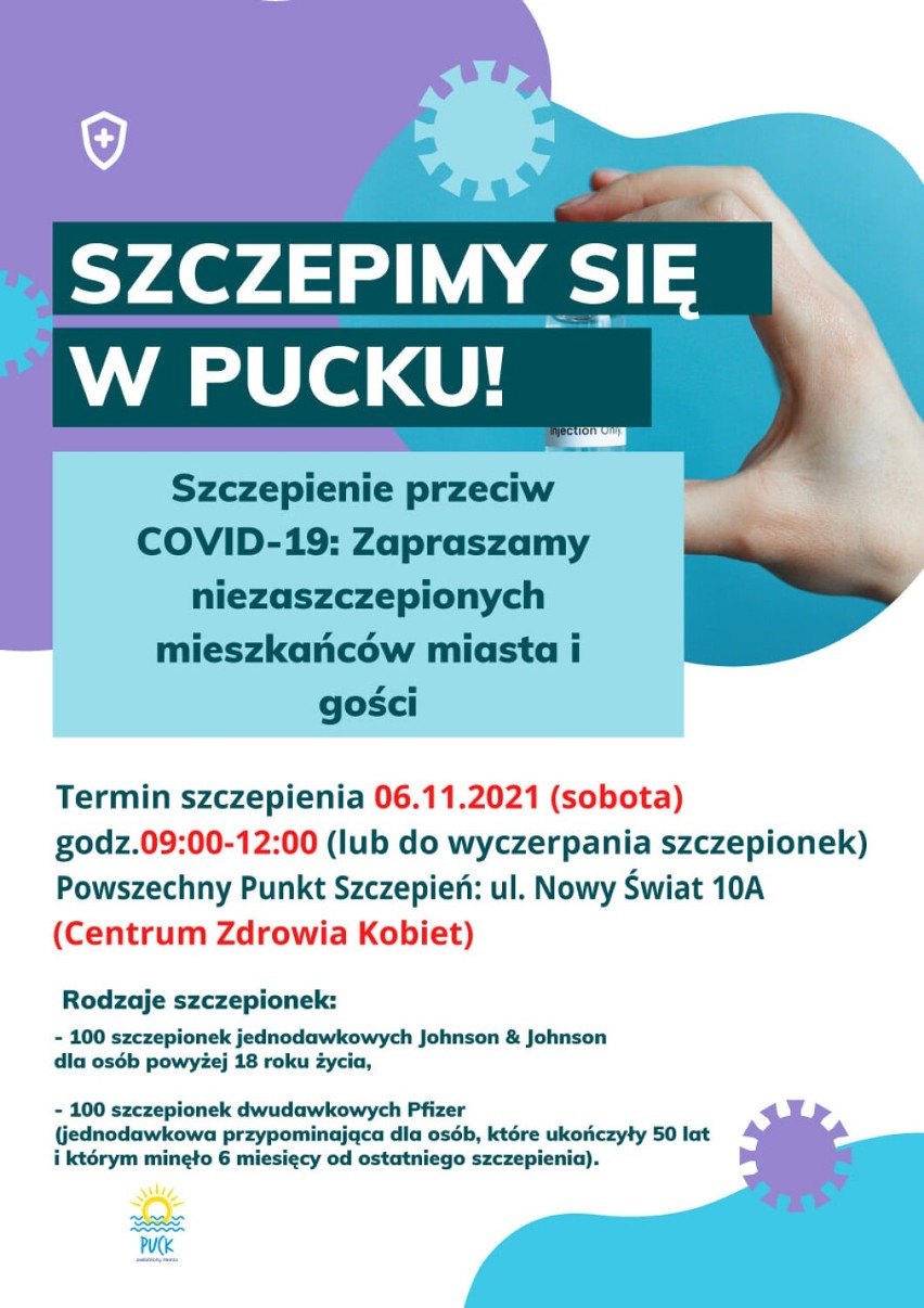Burmistrz Miasta Puck zaprasza na szczepienie przeciwko...