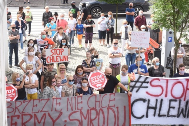 Protest przeciwko budowie chlewni w okolicach Kalska.