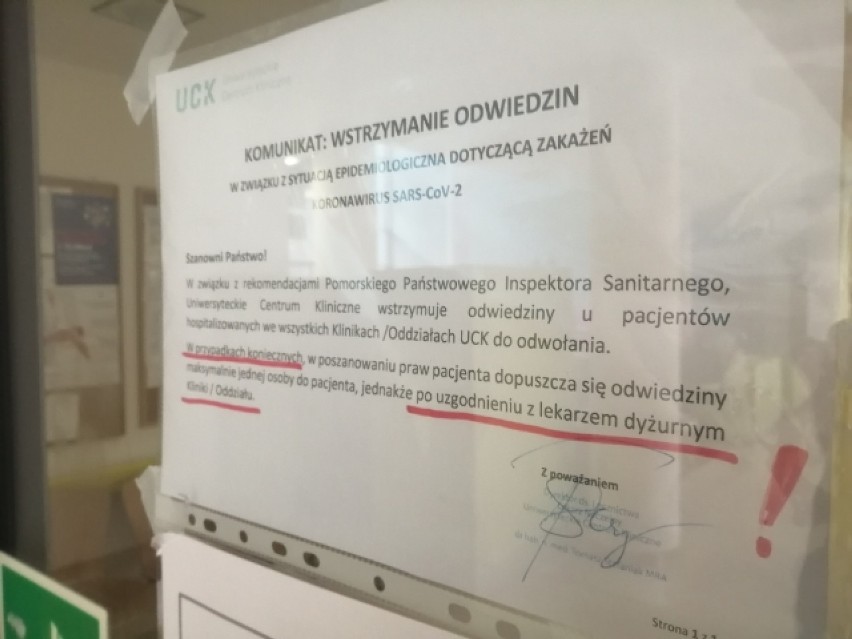 Pacjentka z podejrzeniem koronawirusa w UCK w Gdańsku