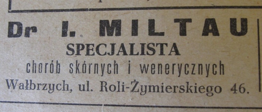 Reklamy i ogłoszenia w tygodniku "Wałbrzych" z 1947 roku.