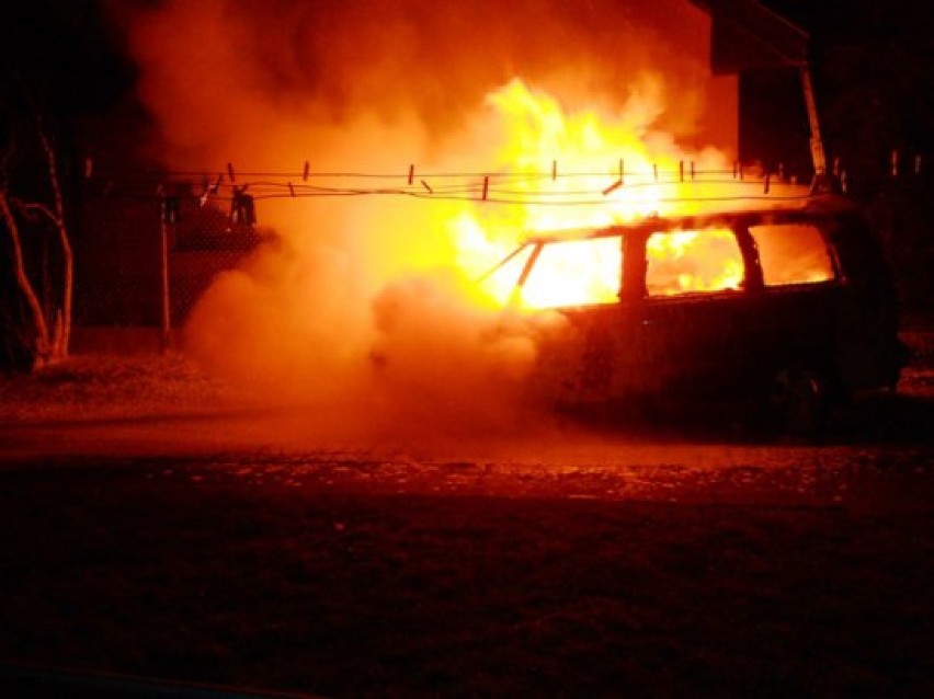 Pożar samochodu w Krotoszynie