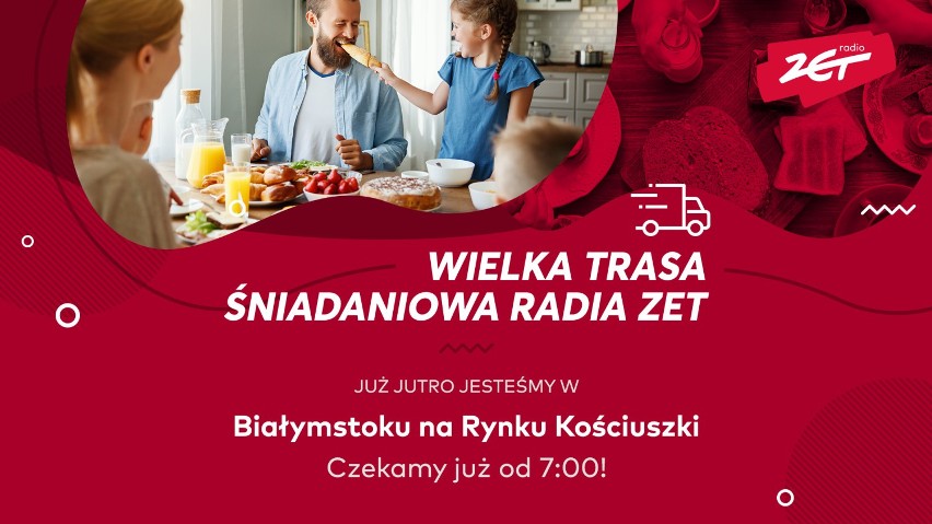 Śniadanie z Radiem ZET w Białymstoku. Radiowcy zapraszają na śniadanie na Rynek Kościuszki już w poniedziałek