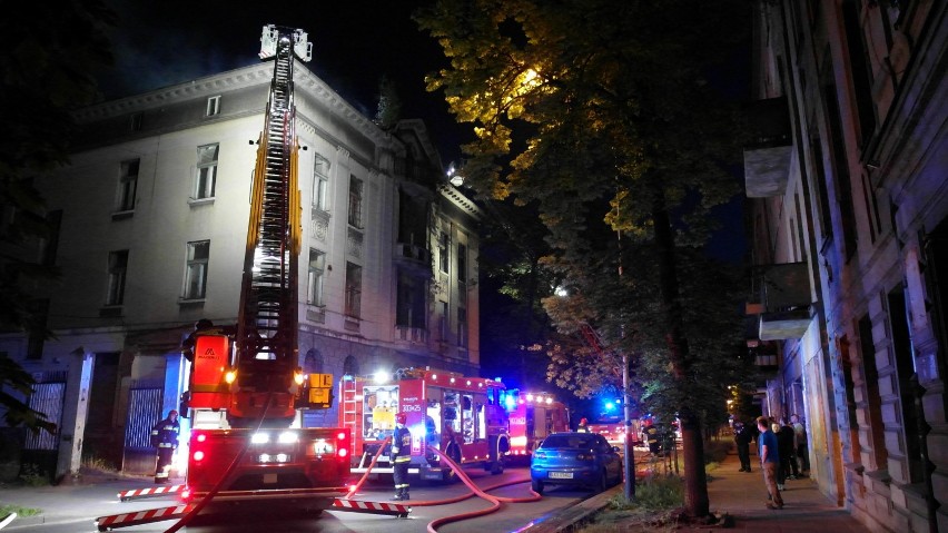 Pożar na Orlej w Łodzi