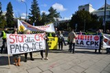 Protest przeciwko budowie Centralnego Portu Komunikacyjnego. Strajkowali przed sejmem