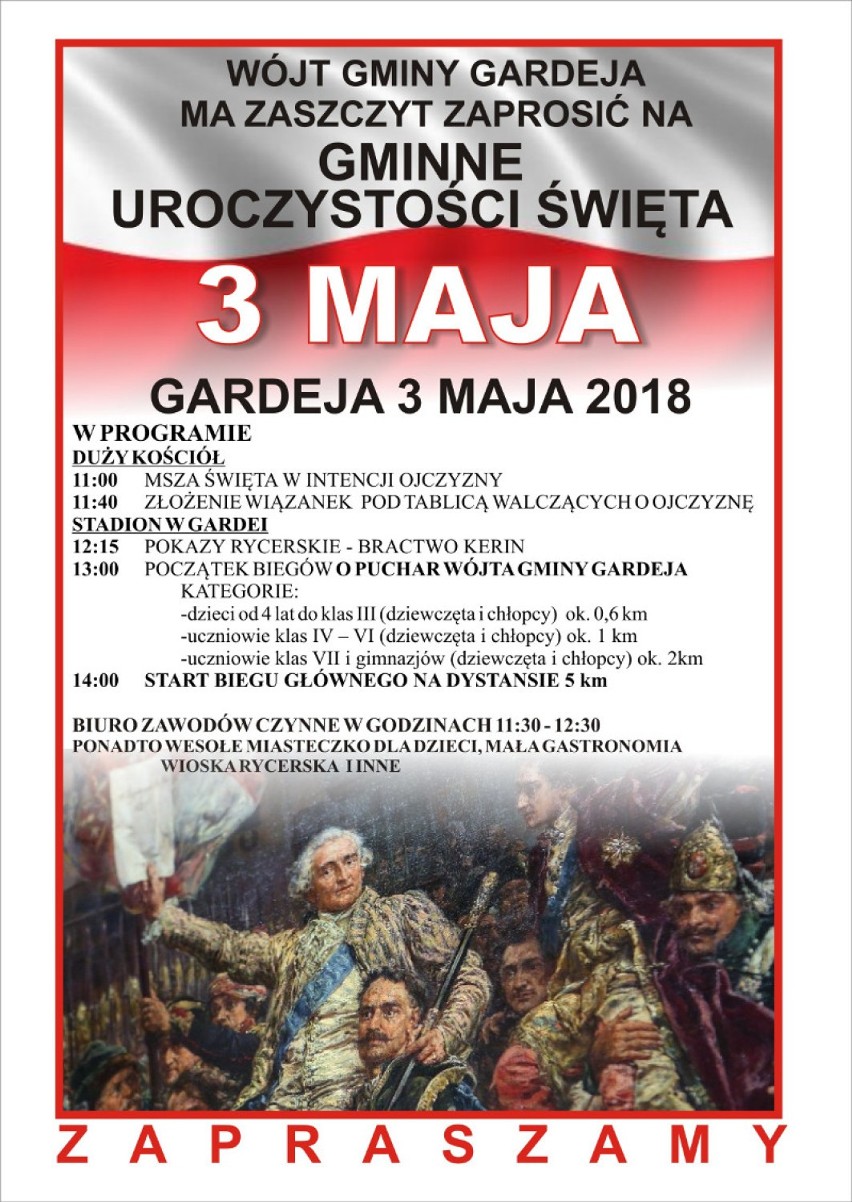 Święto Konstytucji 3 Maja. Sprawdź program uroczystości w powiecie kwidzyńskim