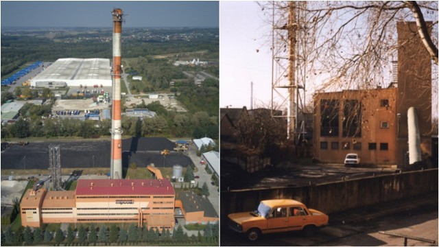 Na zdjęciu elektrociepłownia MPEC przy ul. Spokojnej (po lewej) i nieistniejąca już kotłownia przy ul. Wiejskiej (po prawej).
