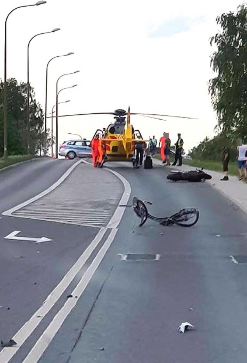 Wypadek motocyklisty w Żorach. 22-latek wjechał w 16-latkę