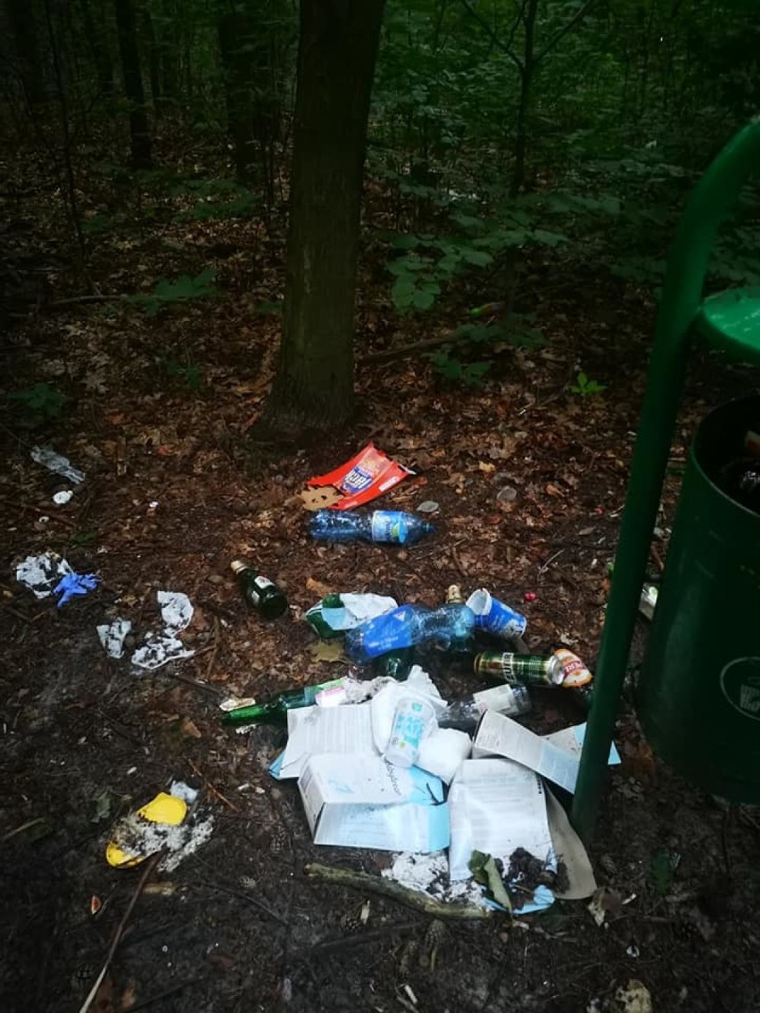 Bezmyślnie zaśmiecają park Grunwaldzki w Lublińcu. Sprzątają po nich dzieci!