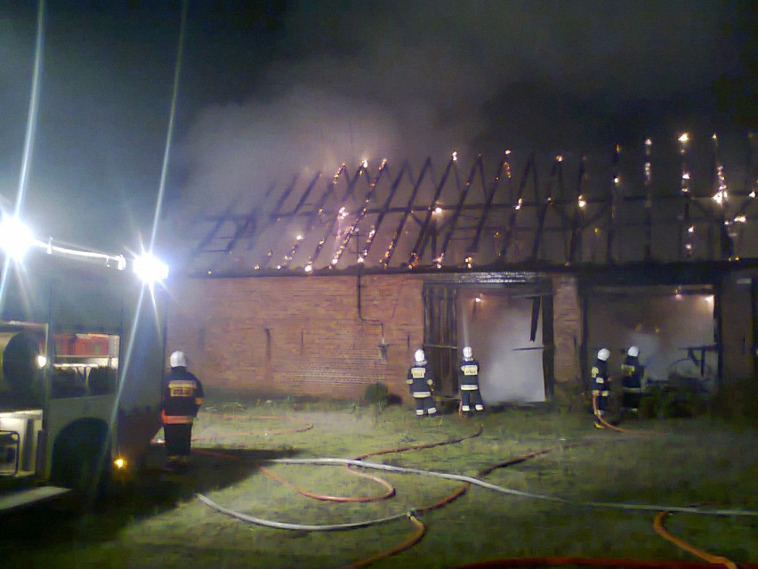 Pożar stodoły w Białośliwiu