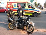 Kalisz - Wypadek na Wrocławskiej. Motocyklista zderzył się z samochodem. Film i zdjęcia