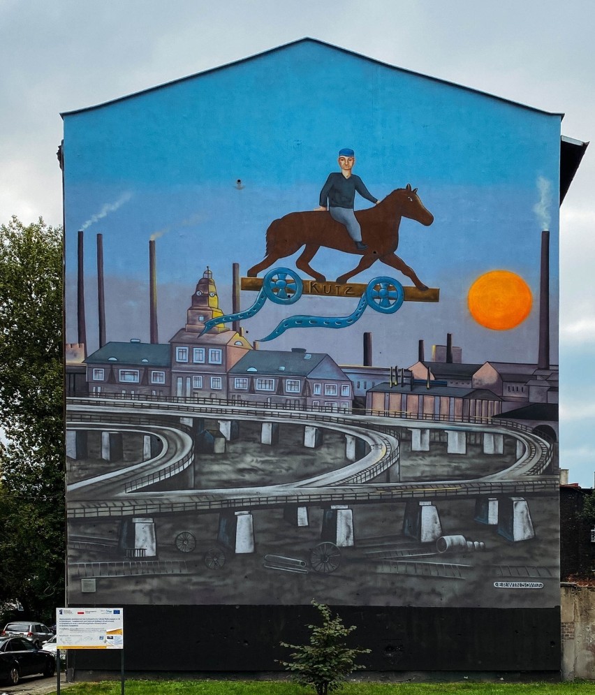 Mural namalowany na ścianie familoka, w którym wychowywał...