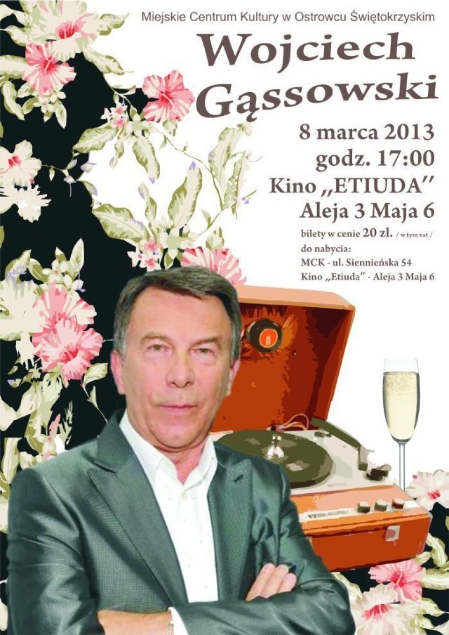 Plakat koncertu Wojciecha Gąssowskiego.