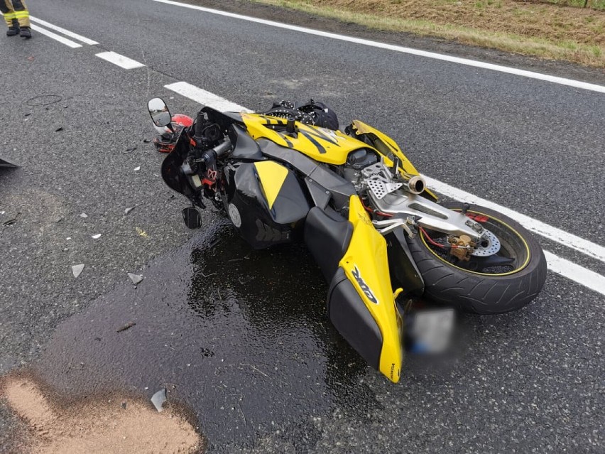 Wypadek w Opatówku z udziałem motocyklisty