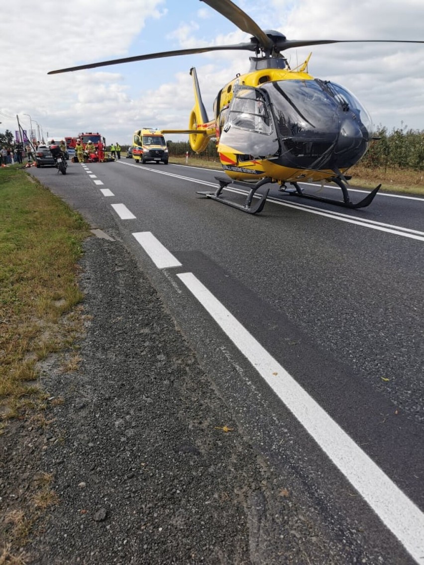 Wypadek w Opatówku z udziałem motocyklisty