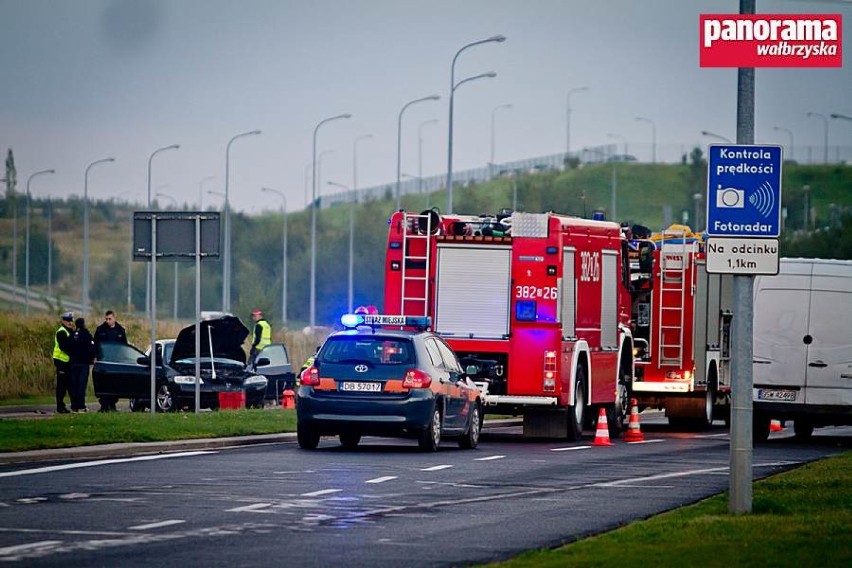 Wypadek drogowy na ul. Uczniowskiej w Wałbrzychu